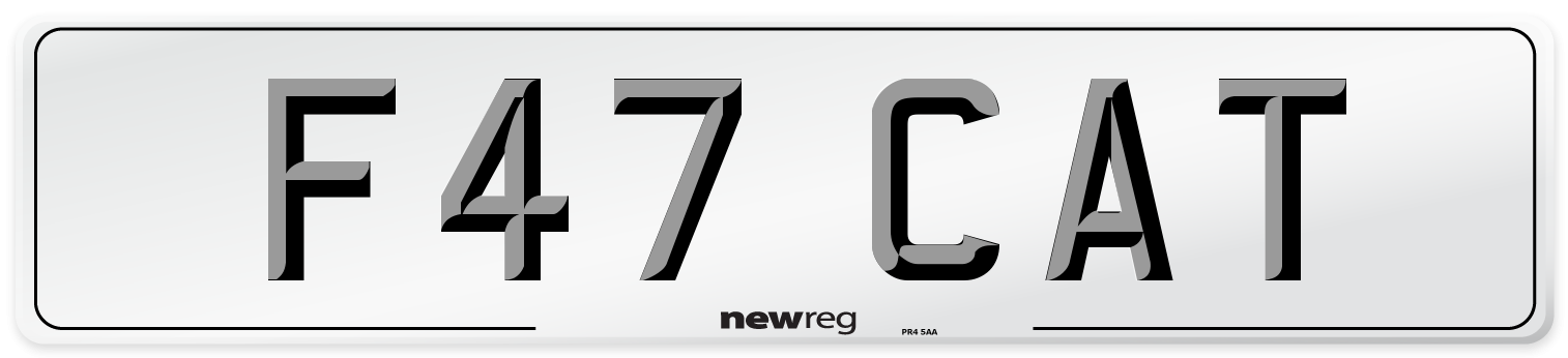 F47 CAT Number Plate from New Reg